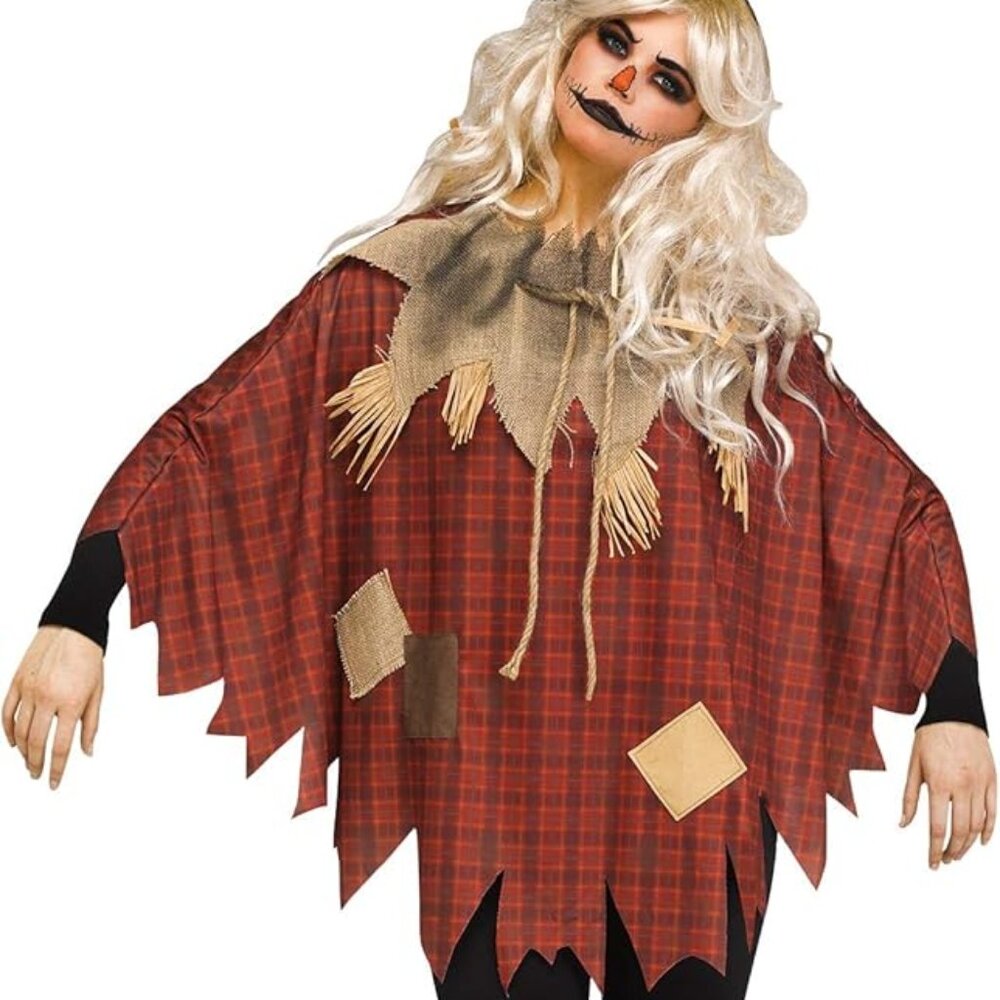 Fun World Scary Scarecrow Poncho Adult Size